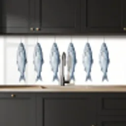 Vissen - Illustratie - Delfts - Blauw keuken achterwand 2 middel -sfeer1