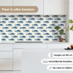 Vis - Patroon - Blauw keuken achterwand 2 middel 871 -sfeer4_NL