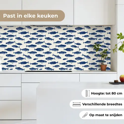 Vissen - Patroon - Blauw - Wit keuken achterwand 2 middel 871 -sfeer4_NL