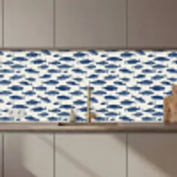 Vissen - Patroon - Blauw - Wit keuken achterwand 2 middel 871 zz_3dshopping