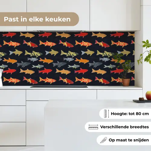 Vissen - Patroon - Kleurrijk keuken achterwand 2 middel 871 -sfeer4_NL