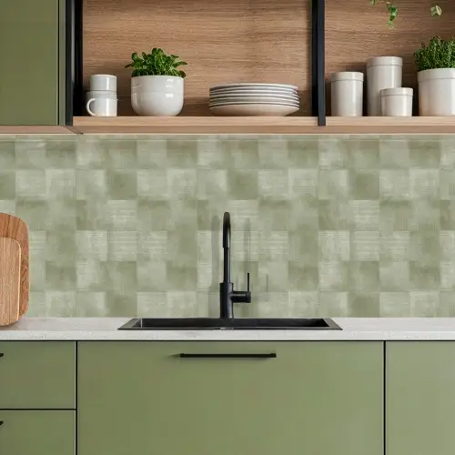 Vlakken - Rustiek - Groen keuken achterwand 2 middel 871 -sfeer3