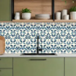 Flora - Modern - Blauw keuken achterwand 2 middel 871 -sfeer3