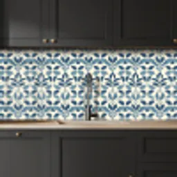 Flora - Modern - Blauw keuken achterwand 2 middel 871 -sfeer1