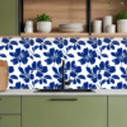 Floraal - Modern - Blauw keuken achterwand 2 middel 871 -sfeer3