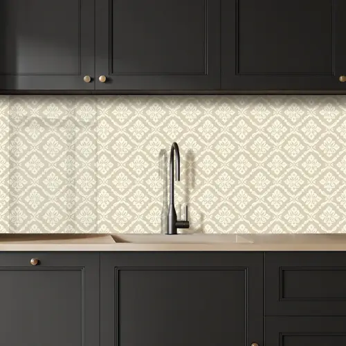 Floraal - Ornament - Beige keuken achterwand 2 middel 871 -sfeer1