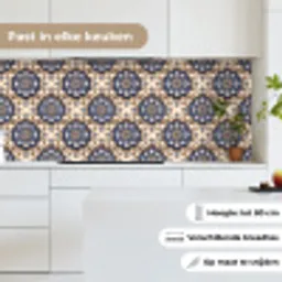 Floraal - Ornament - Blauw keuken achterwand 2 middel 871 -sfeer4_NL