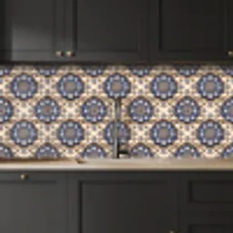Floraal - Ornament - Blauw keuken achterwand 2 middel 871 -sfeer1