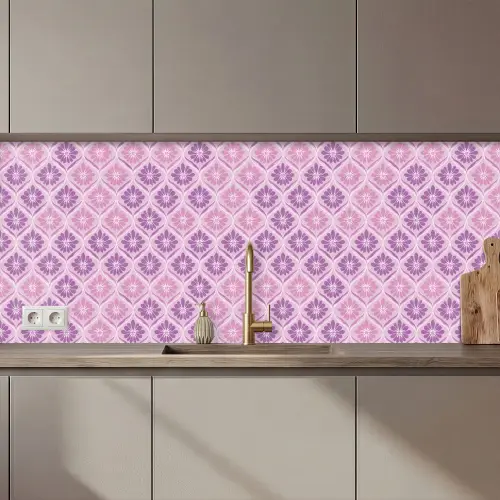 Bloemenruit - Patroon - Paars keuken achterwand 2 middel 871 zz_3dshopping