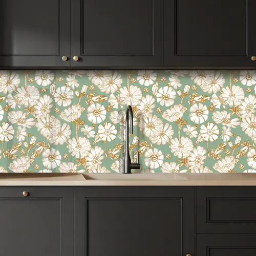 Bloem - Art nouveau - Design keuken achterwand 2 middel 871 -sfeer1