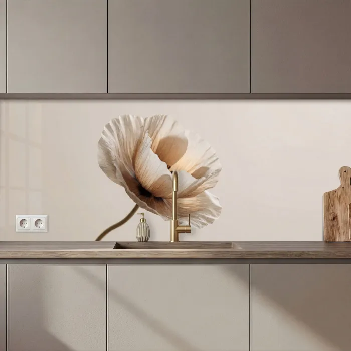 Bloem - Beige - Crème keuken achterwand 2 middel zz_3dshopping