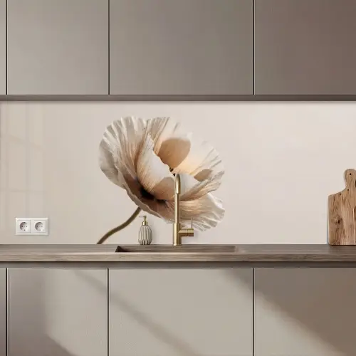 Bloem - Beige - Crème keuken achterwand 2 middel zz_3dshopping