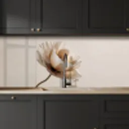 Bloem - Beige - Crème keuken achterwand 2 middel -sfeer1