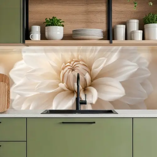 Bloem - Dahlia - Wit keuken achterwand 2 middel -sfeer3