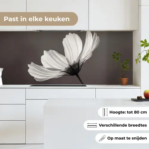 Bloem - Minimalistisch - Zwart - Wit keuken achterwand 2 middel -sfeer4_NL