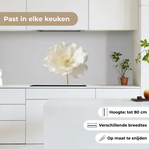 Bloem - Minimalistisch -Wit keuken achterwand 2 middel -sfeer4_NL