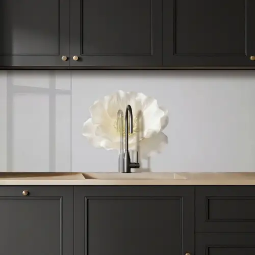 Bloem - Minimalistisch -Wit keuken achterwand 2 middel -sfeer1