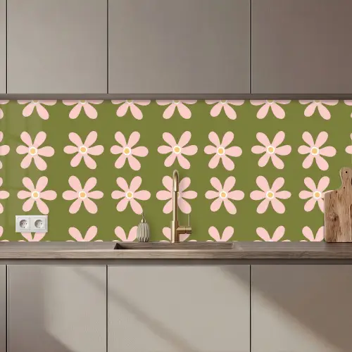 Bloem - Modern - Groen keuken achterwand 2 middel 871 zz_3dshopping