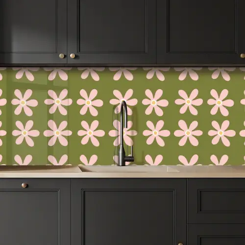 Bloem - Modern - Groen keuken achterwand 2 middel 871 -sfeer1