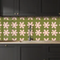 Bloem - Modern - Groen keuken achterwand 2 middel 871 -sfeer1