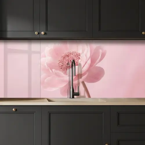 Bloem - Pioenroos - Roze keuken achterwand 2 middel -sfeer1