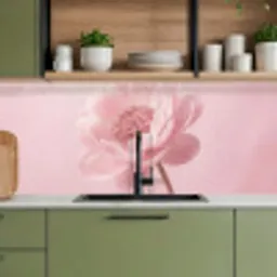 Bloem - Pioenroos - Roze keuken achterwand 2 middel -sfeer3