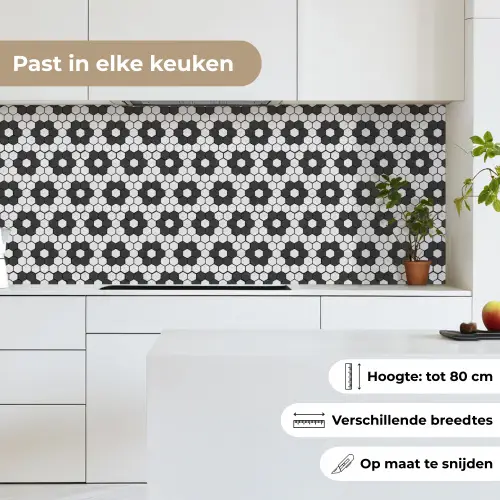 Bloem - Vorm - Patroon - Zwart keuken achterwand 2 middel 871 -sfeer4_NL