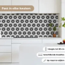 Bloem - Vorm - Patroon - Zwart keuken achterwand 2 middel 871 -sfeer4_NL