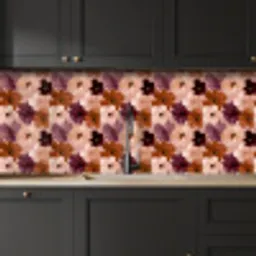 Bloemen - Abstract - Aardetinten keuken achterwand 2 middel 871 -sfeer1