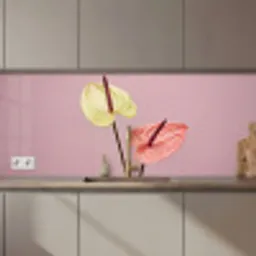 Bloemen - Anthuriums - Geel - Roze keuken achterwand 2 middel zz_3dshopping