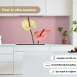 Bloemen - Anthuriums - Geel - Roze keuken achterwand 2 middel -sfeer4_NL