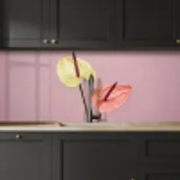 Bloemen - Anthuriums - Geel - Roze keuken achterwand 2 middel -sfeer1