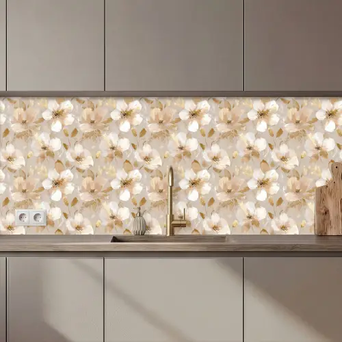 Bloemen - artistiek - Goud keuken achterwand 2 middel 871 zz_3dshopping
