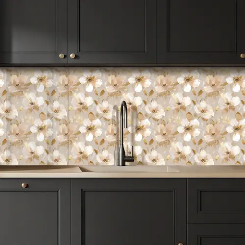 Bloemen - artistiek - Goud keuken achterwand 2 middel 871 -sfeer1