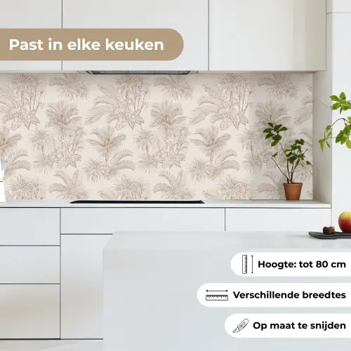 Bloemen - Beige - Planten - Vintage keuken achterwand 2 middel -sfeer4_NL