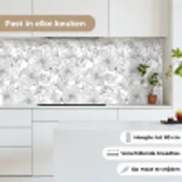Bloemen - Zwart - Wit - Design - Flora keuken achterwand 2 middel 871 -sfeer4_NL