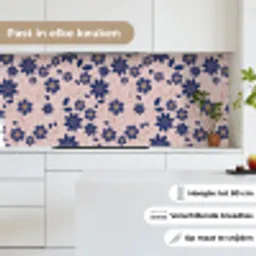 Bloemen - Blauw - Japan - Patronen keuken achterwand 2 middel 871 -sfeer4_NL