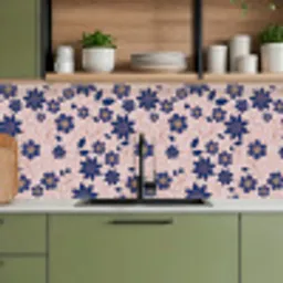 Bloemen - Blauw - Japan - Patronen keuken achterwand 2 middel 871 -sfeer3