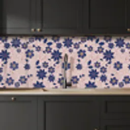 Bloemen - Blauw - Japan - Patronen keuken achterwand 2 middel 871 -sfeer1