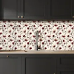Bloemen - Botanisch - Bordeaux keuken achterwand 2 middel 871 -sfeer1