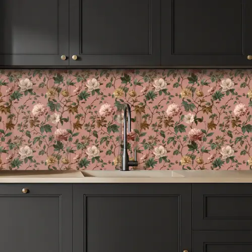 Bloemen - Klassiek - Roze keuken achterwand 2 middel 871 -sfeer1