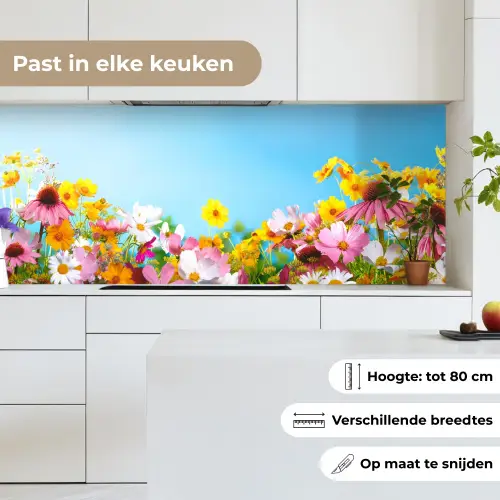 Bloemen - Kleurrijk - Blauw - Natuur keuken achterwand 2 middel -sfeer4_NL