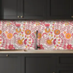 Bloemen - Design - Roze - Oranje keuken achterwand 2 middel 871 -sfeer1