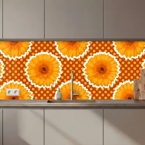 Bloemen - Stippen - Vintage - Patroon keuken achterwand 2 middel 871 zz_3dshopping