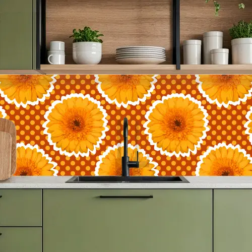 Bloemen - Stippen - Vintage - Patroon keuken achterwand 2 middel 871 -sfeer3