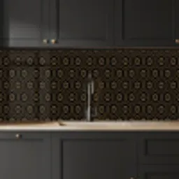 Bloemen - Goud - Hexagon keuken achterwand 2 middel 871 -sfeer1