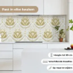 Bloemen - Goud - Patronen keuken achterwand 2 middel 871 -sfeer4_NL