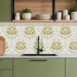 Bloemen - Goud - Patronen keuken achterwand 2 middel 871 -sfeer3