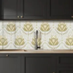 Bloemen - Goud - Patronen keuken achterwand 2 middel 871 -sfeer1