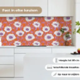 Bloemen - Grafisch - Oranje keuken achterwand 2 middel 871 -sfeer4_NL